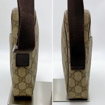 1円【至極の逸品】グッチ GUCCI ショルダーバッグ GGスプリーム クロスボディ PVC レザー メンズ レディース ユニセックス 肩掛け ブラウン_画像6