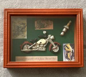 [ unused ] Art Frame * art frame bike motif solid objet d'art decoration car Be processing interior miscellaneous goods amount glass attaching wall hung metal fittings attaching 