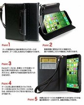 iPhone6 4.7インチ ケース 手帳型ケース レッド(無地) アイフォン6 docomo ストラップ付 スマホカバー simフリー_画像3