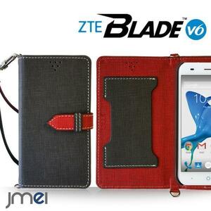 ZTE Blade V6 ケース(ブラック)ベスタ ブレードv6 手帳型ケース カード収納付カバー 閉じたまま通話可 ボタン式