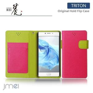 FREETEL REI FTJ161Bケース マグネットバンド カード収納付 手帳型カバー 閉じたまま通話可 スマホケース 折りたたみ ホットピンク 53