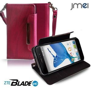 ZTE Blade V6 手帳型ケース ピンク(柄)ブレードv6 simフリー ストラップ付 カード収納付スマホケース