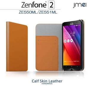 ZenFone2 ZE550ML ZE551ML sim free 本革手帳型ケース カード収納付スマホカバー ベルトなし マグネットなし タン 43