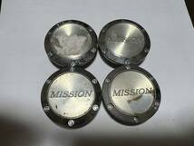 W484-2★MISSION　ミッション アルミホイール用センターキャップ中古4枚★外径約64mm _画像1