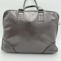 1円【希少/極美品】BOTTEGA VENETA ボッテガヴェネタ トートバッグ ブリーフケース レザー 大容量 ビジネス A4 イントレチャート メンズ 茶_画像3