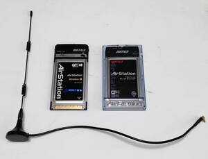 BUFFALO バッファロー◆WLI-CB-G54S WLI-PCM-L11GP 2枚セット◆おまけ アンテナ付◆無線LAN子機 無線LANカード Wi-Fi