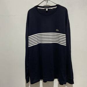 ☆送料無料☆LACOSTE☆ボーダーカットソー☆ネイビーホワイト☆リラックスフィット☆XL(6)☆e22