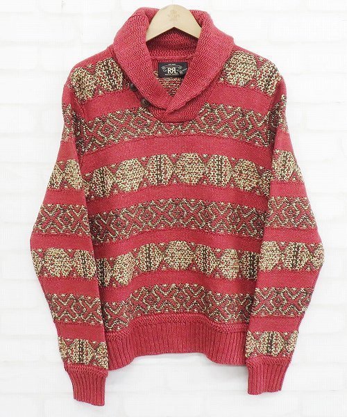 新品!119900円 RRL Intarsia-Knit Linen-Blend Sweater ダブルアール