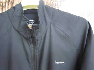中古 古着 リーボック トレーニングウェア ナイロンジャケット メンズ Lサイズ Reebok 黒 ブラック ジャンバー ブルゾン スポーツ 送料無料