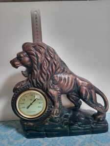 昭和レトロ 置物 ライオン　温度計　