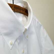 《アメリカ製 / スーピマコットン》極美品 ブルックスブラザーズ 白オックスフォード 半袖 ポロカラーシャツ 16 1/2 ボタンダウンシャツ_画像6