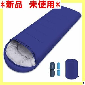 新品　未使用 寝袋 ブルー 収納袋付き 春夏秋の使用可能 1000g 25℃ 軽量 封筒型 寝袋 コンパクト シュラフ 268