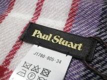 ◆Paul Stuart/ポールスチュアート◆上質 タータンチェック ウールカシミヤマフラー 1.7万_画像4