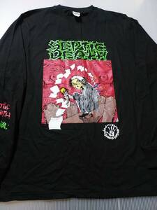 SEPTIC DEATH 長袖Tシャツ Burial 埋葬 黒L セプティック・デス / pushead パスヘッド metallica napalm death siege d.r.i. c.o.c.