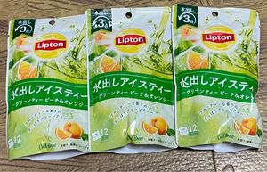 リプトン 紅茶 水出しアイスティー グリーンティー ピーチ&オレンジ 12袋入×3