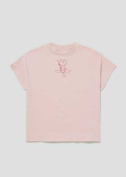 新品未使用！グラニフ ピンク キャット 猫 ネコ ニャンニャン Tシャツ レディース フリーサイズ