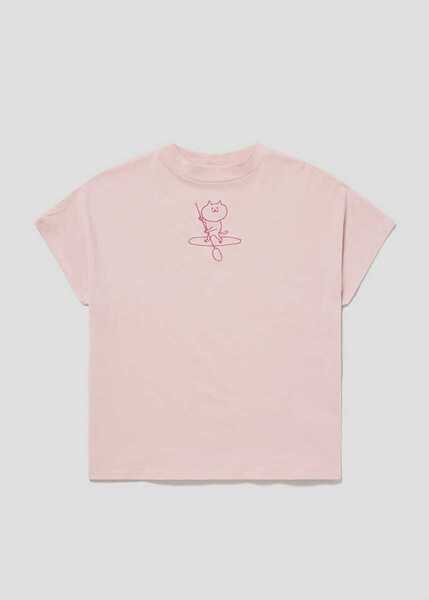 新品未使用!グラニフ ピンク キャット 猫 ネコ ニャンニャン Tシャツ レディース フリーサイズ