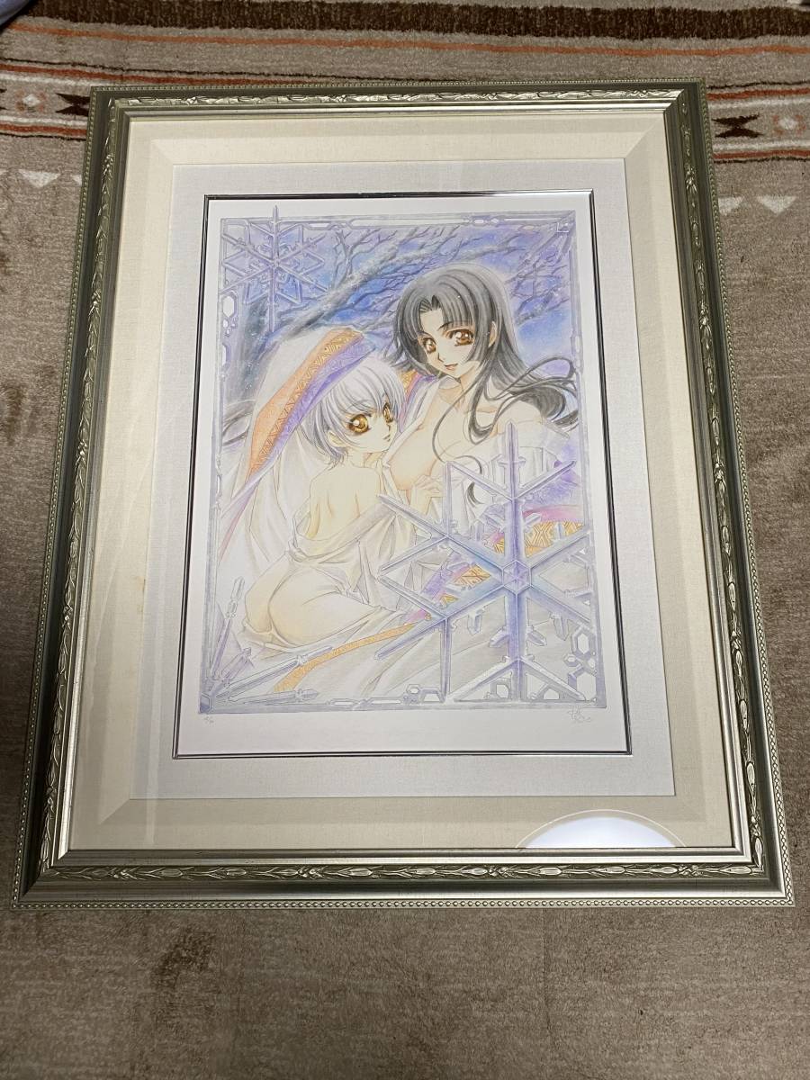M&I ART SYSTEM】中嶋敦子直筆サイン入り版画『舞雪乃華』保証書付き-