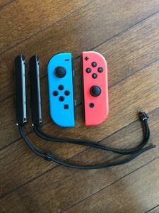 【ジャンク】Nintendo Switch Joy-Con ネオンブルー ネオンレッド　ストラップ付き
