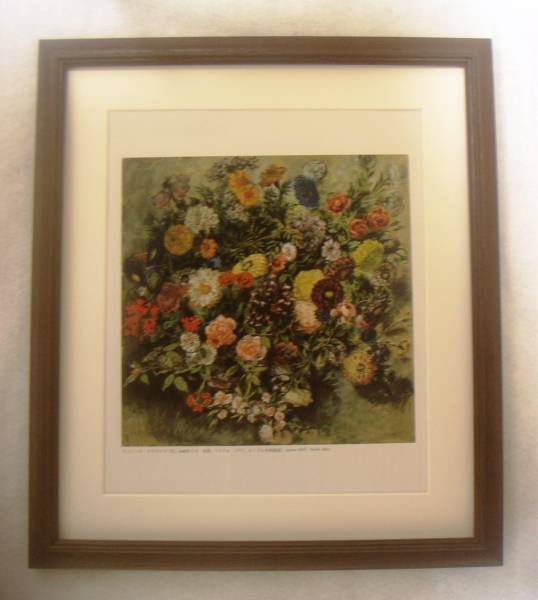 ◆ Offsetreproduktion von Delacroix-Blumen, Holzrahmen inklusive, Sofortkauf◆, Malerei, Ölgemälde, Stillleben