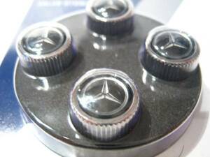 M.ベンツ US純正 スター・バルブキャップ/ブラック【GENUINE PARTS】新品/MERCEDES-BENZ/