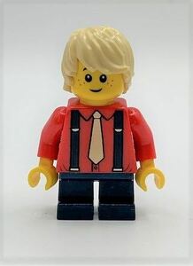 即決　新品　未使用　レゴ　LEGO　ミニフィギュア　ミニフィグ　シティ　ネクタイとサスペンダーの男の子　子ども