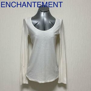 ENCHANTEMENT 白 長袖 Tシャツ コットン/レーヨン