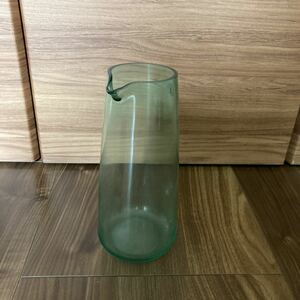 IKEA ガラス 花瓶 ピッチャー 水差し グリーン 