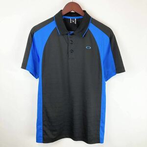 吸水速乾 OAKLEY オークリー メンズ 男性 ポロシャツ トップス ブラック 黒 ブルー 青 Sサイズ golf ゴルフ スポーツ ウェア 機能素材