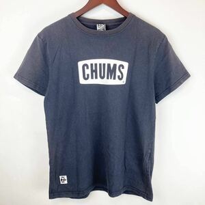 CHUMS チャムス メンズ 男性 半袖 トップス カットソー クルーネック ブラック 黒色 Mサイズ コットン カジュアル アウトドア キャンプ