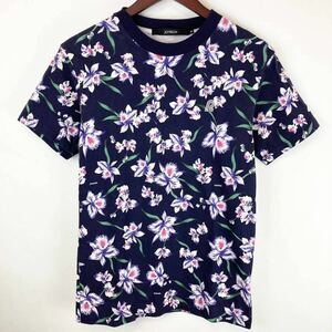 JOYRICH ジョイリッチ メンズ トップス Tシャツ カットソー トップス クルーネック 丸首 花柄 パープル 紫色 S レトロ ヴィンテージ 古着