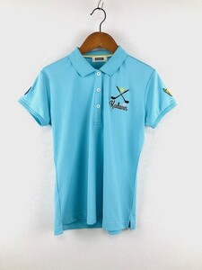 吸水速乾 Kolwin コルウィン レディース 半袖 ポロシャツ ライト ブルー 水色 青 機能素材 Mサイズ ゴルフ golf スポーツ ウェア かわいい