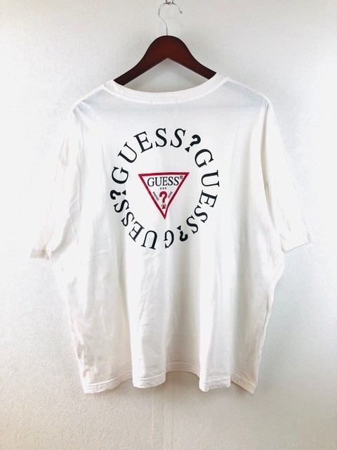 GUESS ゲス メンズ 半袖 Tシャツ ホワイト 白色 ビッグ ロゴ プリント