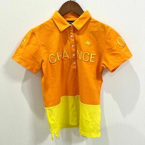 大きいサイズ cappa カッパ レディース 半袖 ポロシャツ オレンジ イエロー 黄色 ロゴ Lサイズ ゴルフ golf スポーツ ウェア 吸水速乾