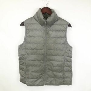  large size UNIQLO Uniqlo Ultra light down vest lady's gray XL LL 2L travel outdoor wear inner nylon 