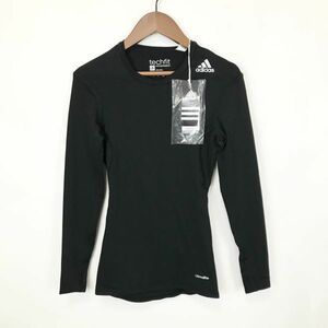 新品 未使用 adidas アディダス レディース 長袖 インナー ウェア テックフィット techfit ブラック 黒色 XS ロゴ スポーツ 吸水速乾