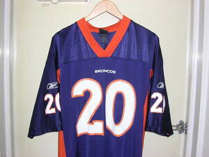 00s Reebok NFL Denver Broncos #20 DAWKINS フットボールシャツ L vintage old ブロンコス ユニフォーム ジャージ