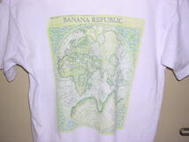 90s バナナリパブリック BANANA REPUBLIC 世界地図 ポケット Tシャツ 白 vintage old ポケT バナリパ_画像5