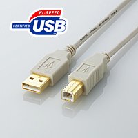 【新品・即決】送料無料 USBケーブル ABタイプ 2M USB2.0対応 ハイスピード スタンダード ライトグレー CBUSB-AB