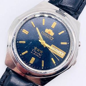 1円スタート★激レア★ORIENT★オリエント★黒ブラック★メンズ腕時計★機械式自動巻き★アンティーク★ビンテージウォッチ