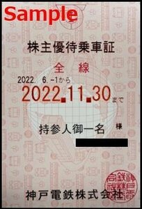 一部送料込◆神戸電鉄◆ 神鉄 株主優待乗車証 電車全線 定期型P-002