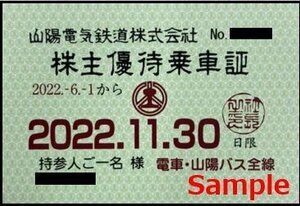 一部送料込◆山陽電鉄◆株主優待乗車証 電車バス全線 定期型001