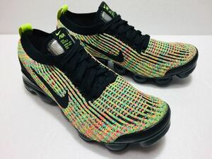 美品!! 2019製 NIKE ナイキ AJ6900-006 AIR VAPORMAX FLYKNIT 3 BLACK VOLT ヴェイパー マックス フライニット 25cm US 7.0