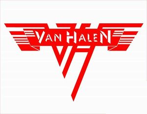 Van Halen ロゴステッカー ビニール製 レッド #USTICKER-EVHOLLO-RED