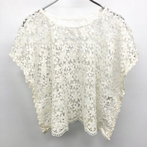 earth music&ecology - F женский тянуть over цветочный принт гонки tops короткий Short рукав цветок хлопок 100% "теплый" белый белой серии 