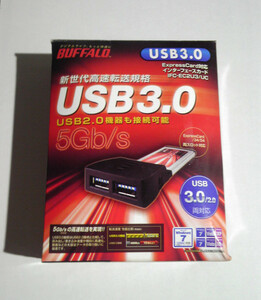 ExpressCard用 (34/54) USB3.0対応インターフェースカード BUFFALO IFC-EC2U3/UC 給電ケーブル付き 未使用 保管品