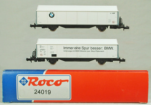 ROCO #24019　ＡＡＥ（私有）スライド扉２軸有蓋貨車 ＢＭＷ ２輌セット　