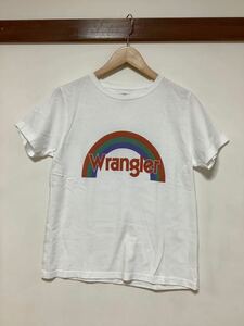 su951 Wrangler Wrangler print T-shirt short sleeves T-shirt M white lady's 