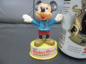 * Showa Retro * Mickey Mouse кнопка выше марионетка Mickey Mouse push-up puppet Vintage игрушка Disney (B-3)