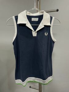 FRED PERRY（フレッドペリー）タンクトップ紺色ロゴゴルフウェアトップス